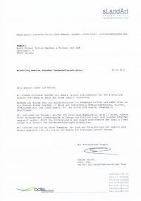 Referenzschreiben von sLandArt