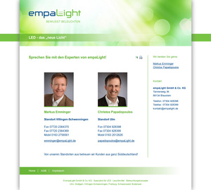 Technische Realisierung der Website für empaLight GmbH & Co. KG&hellip;