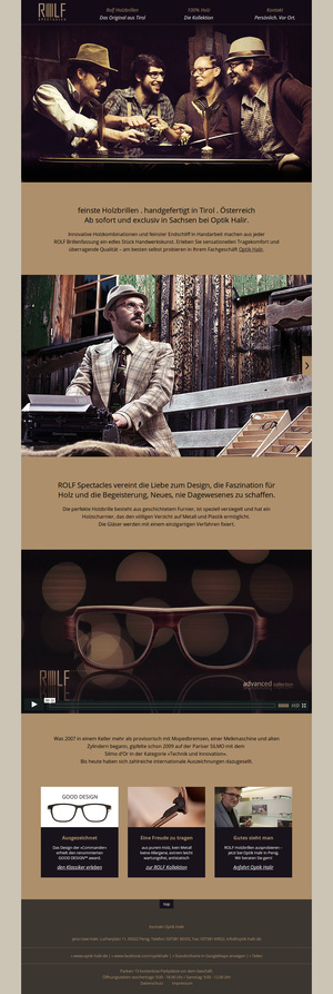 Website-Erstellung für ROLF Holzbrillen – Optik Halir&hellip;