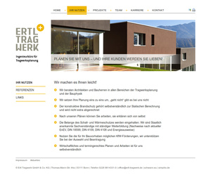 Website-Umsetzung für Ertl Tragwerk GmbH & Co. KG&hellip;